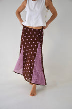 Jupe Jimena Pois Marron Et Rose