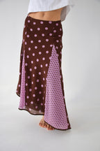 Jupe Jimena Pois Marron Et Rose