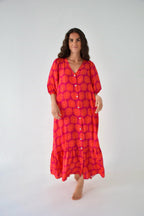 Robe Mica Fleurs Rose
