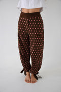 Pantalon Lia Pois Marron Et Rose