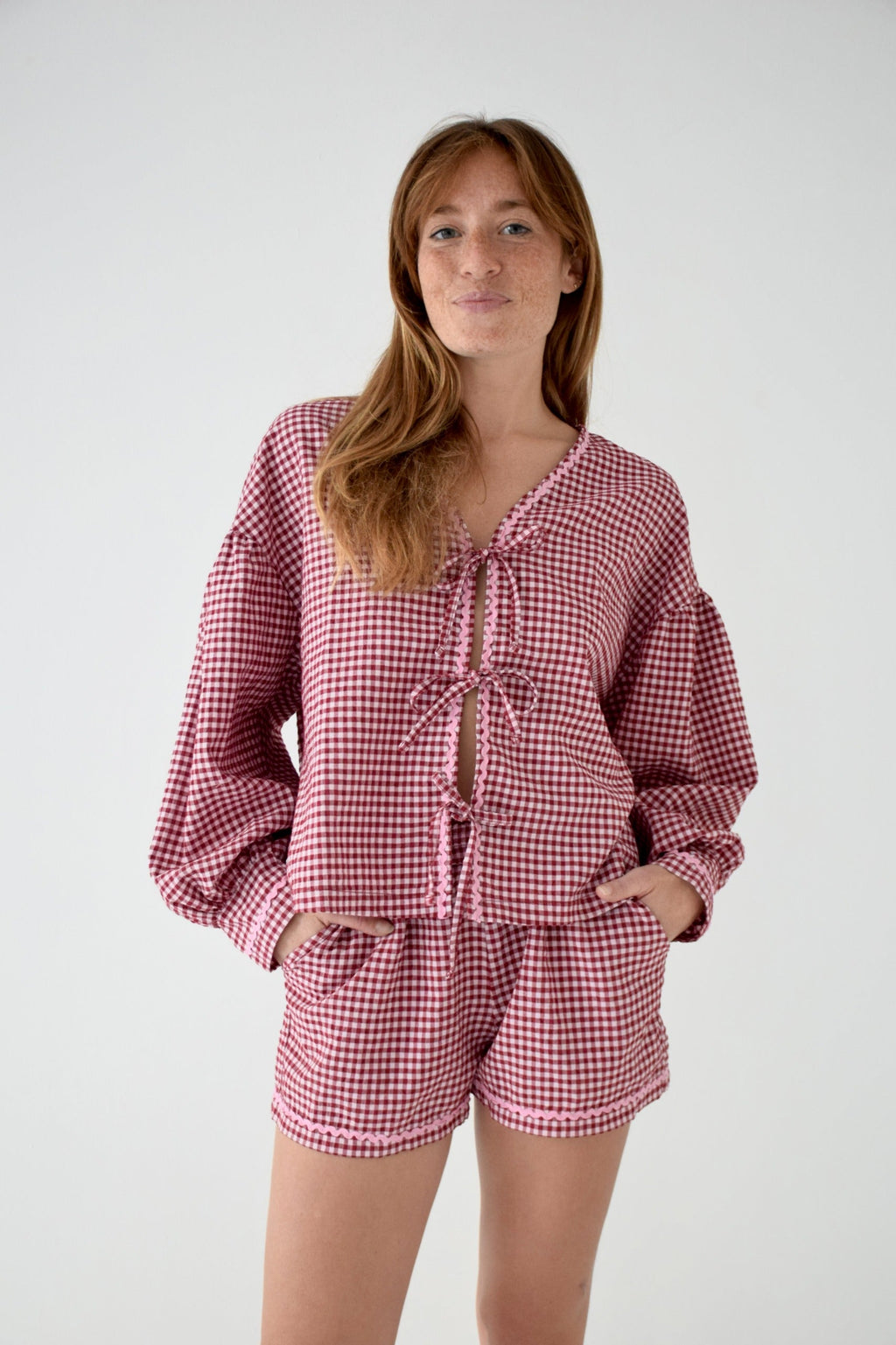 Blouse Marta Vichy Bordeaux