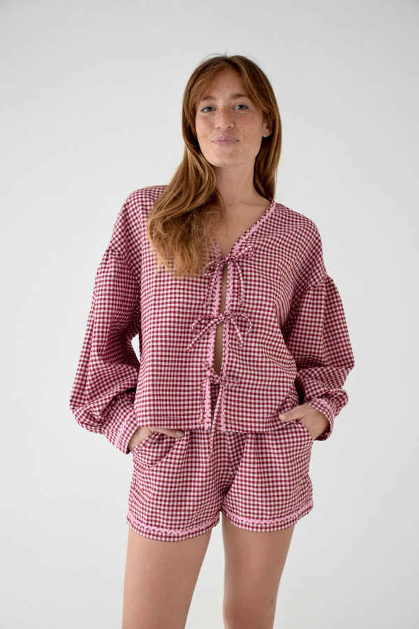 Blouse Marta Vichy Bordeaux