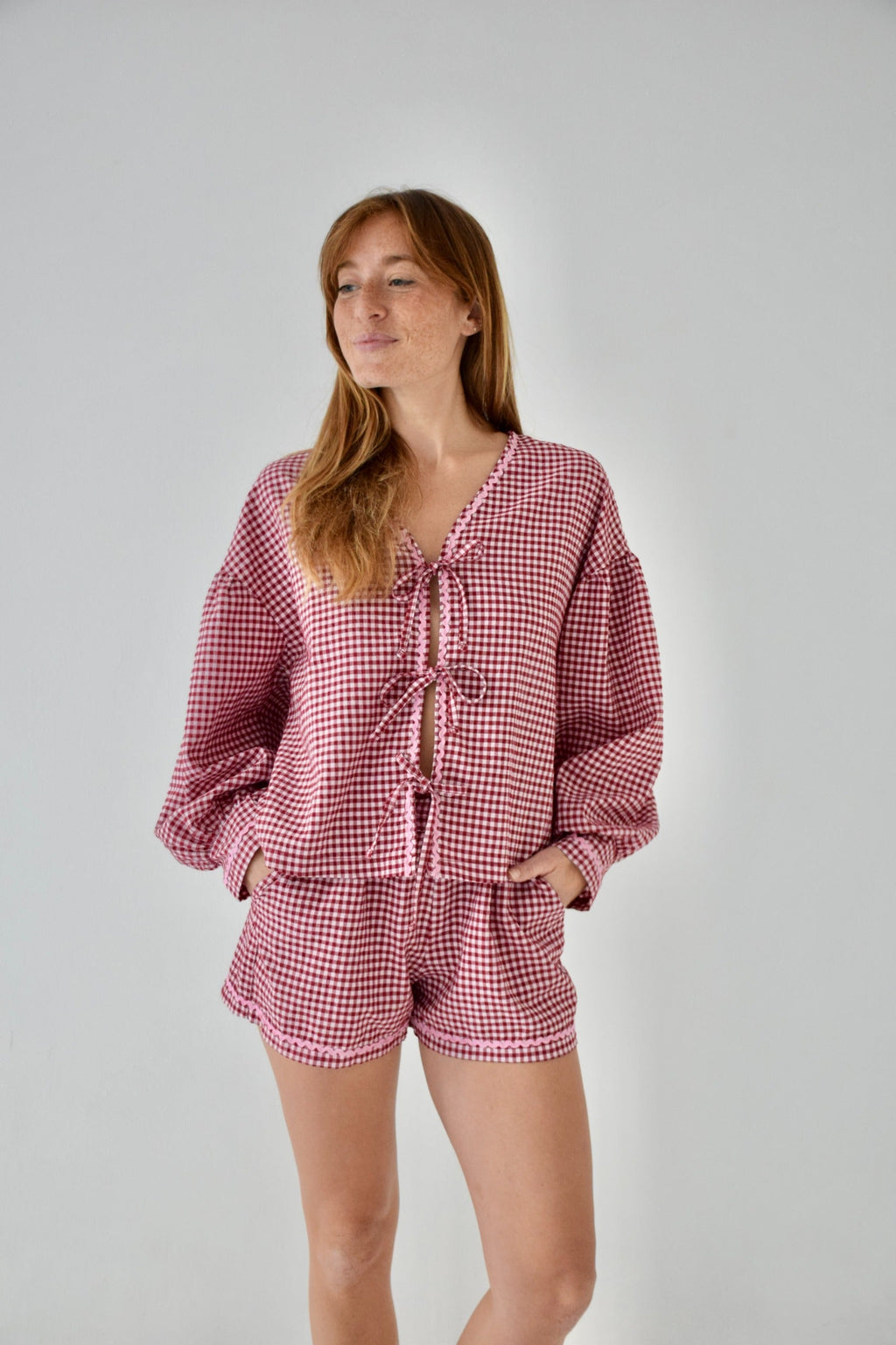 Blouse Marta Vichy Bordeaux