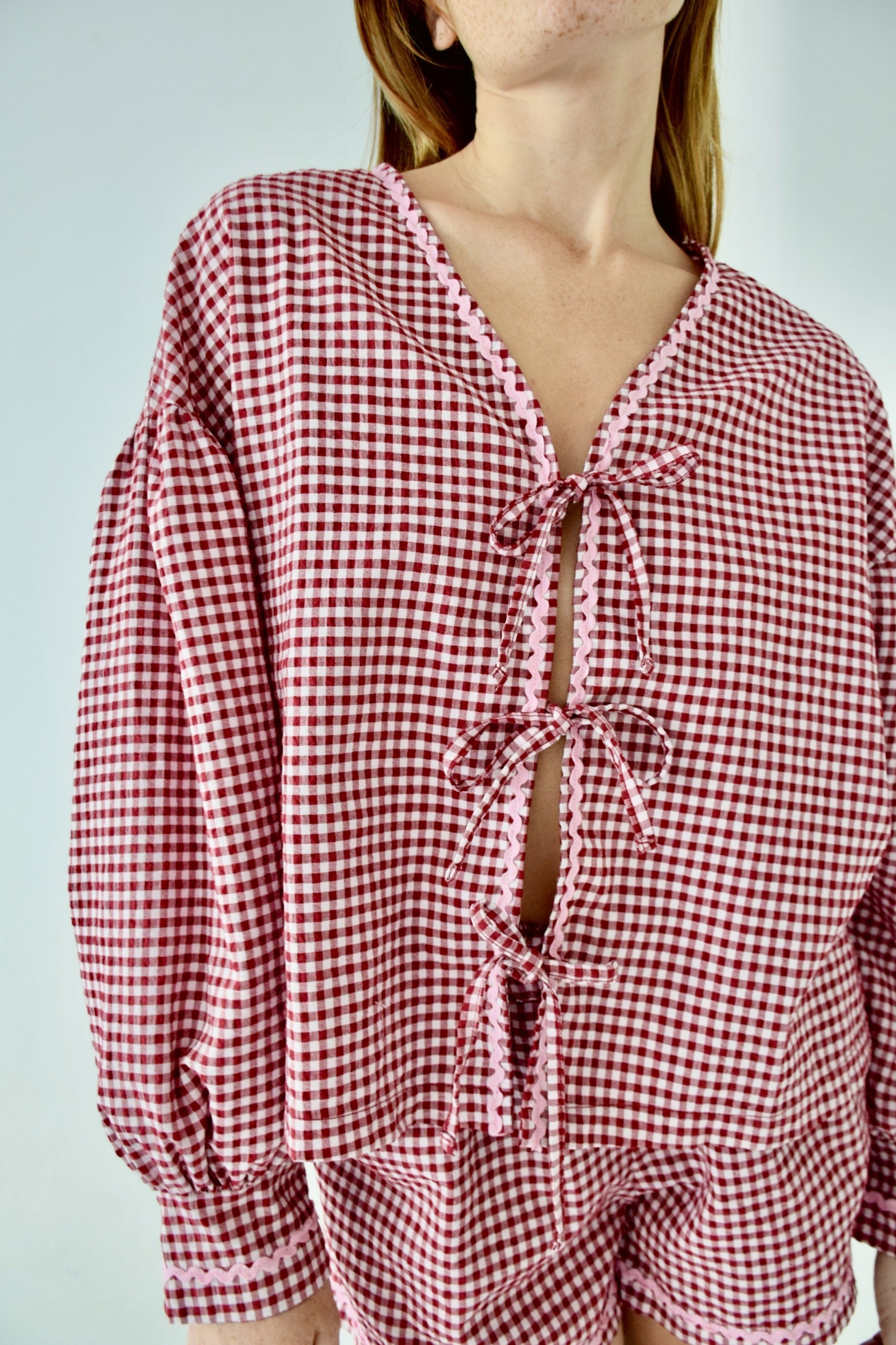 Blouse Marta Vichy Bordeaux