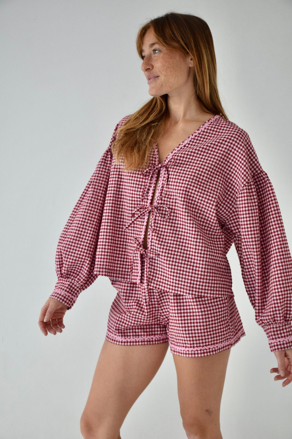 Short Marta Vichy Bordeaux