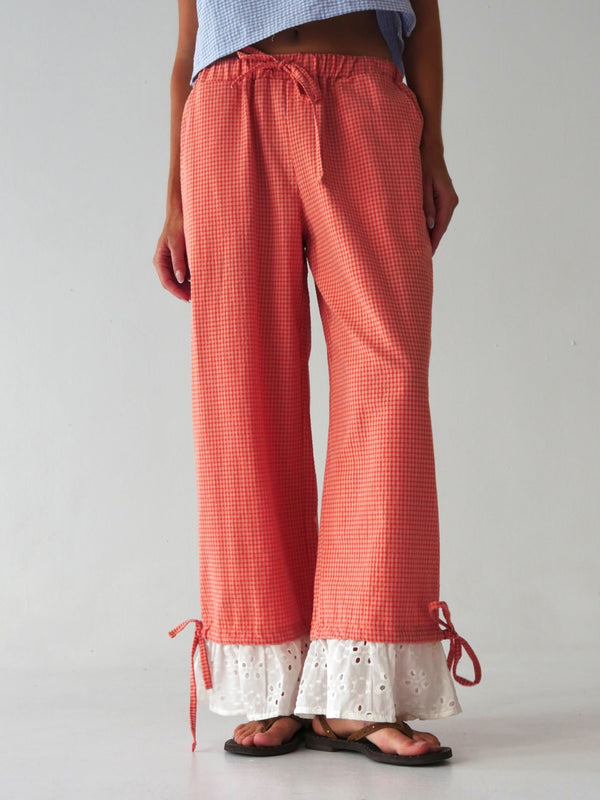 Pantalon Claudia Vichy Orange