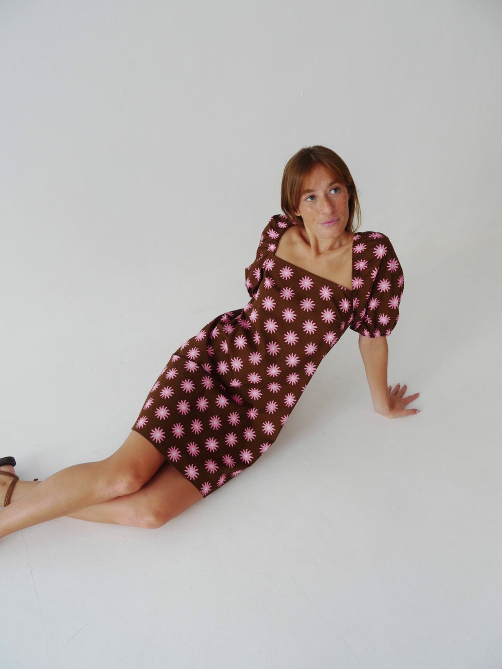 Robe Bruna Sol Marron Et Rose