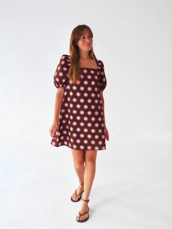 Robe Bruna Sol Marron Et Rose