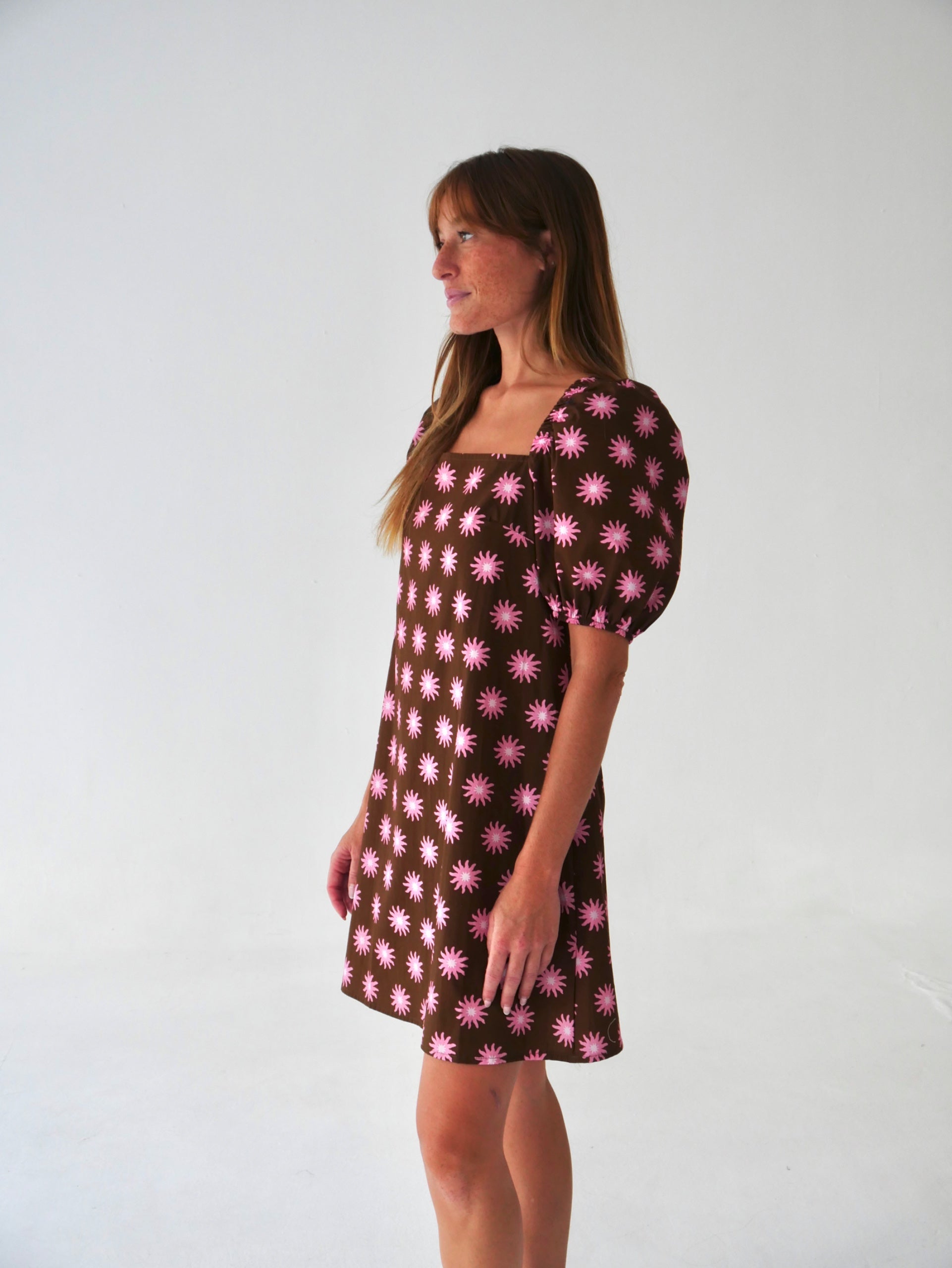Robe Bruna Sol Marron Et Rose