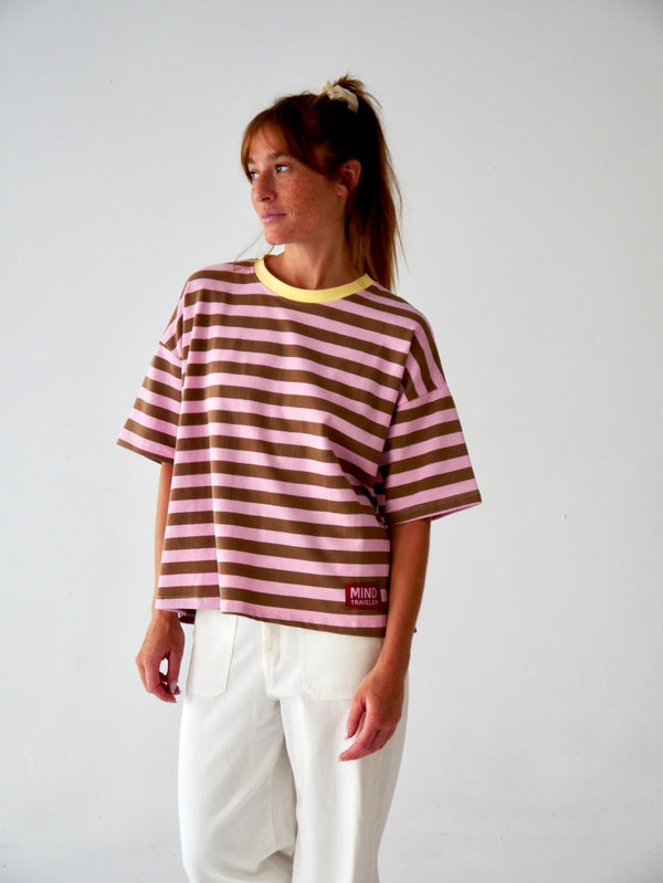 T-Shirt Nunu Marron Et Rose