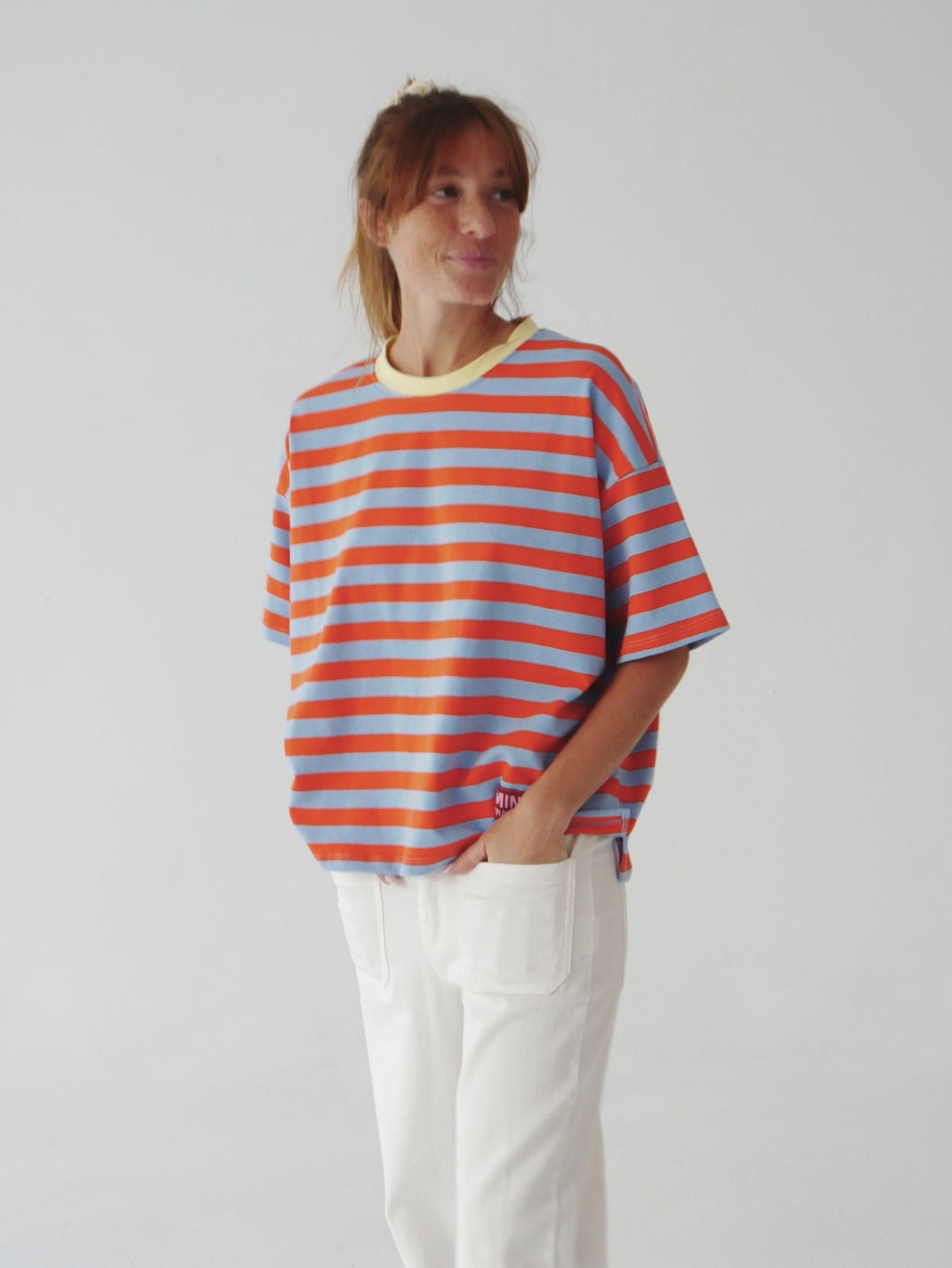 T-Shirt Nunu Orange Et Bleu Ciel
