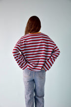 T-Shirt Núria Bleu Et Bordeaux