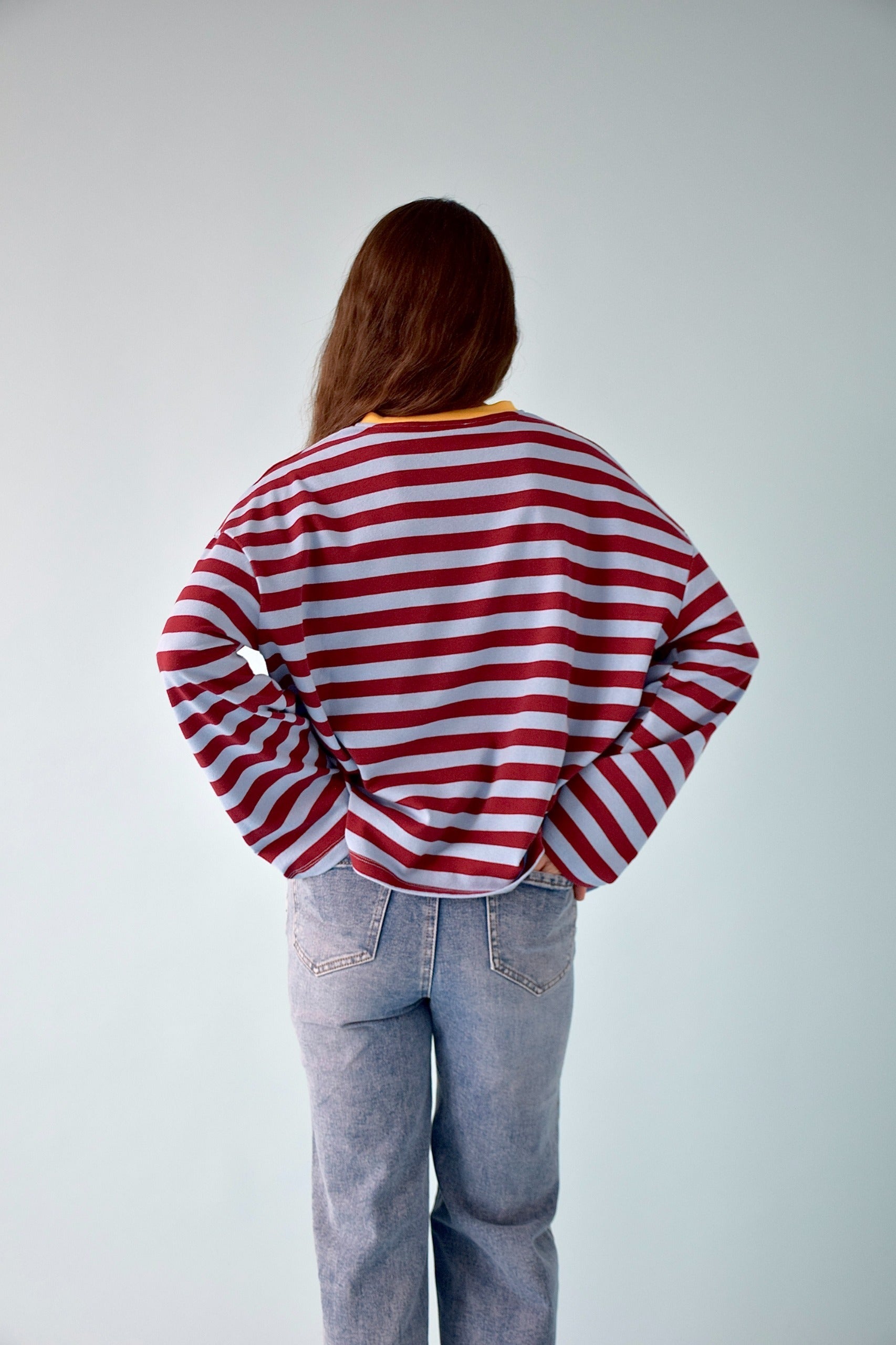 T-Shirt Núria Bleu Et Bordeaux