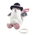 Peluche Mini Musical Oiseau En Velours Blanc