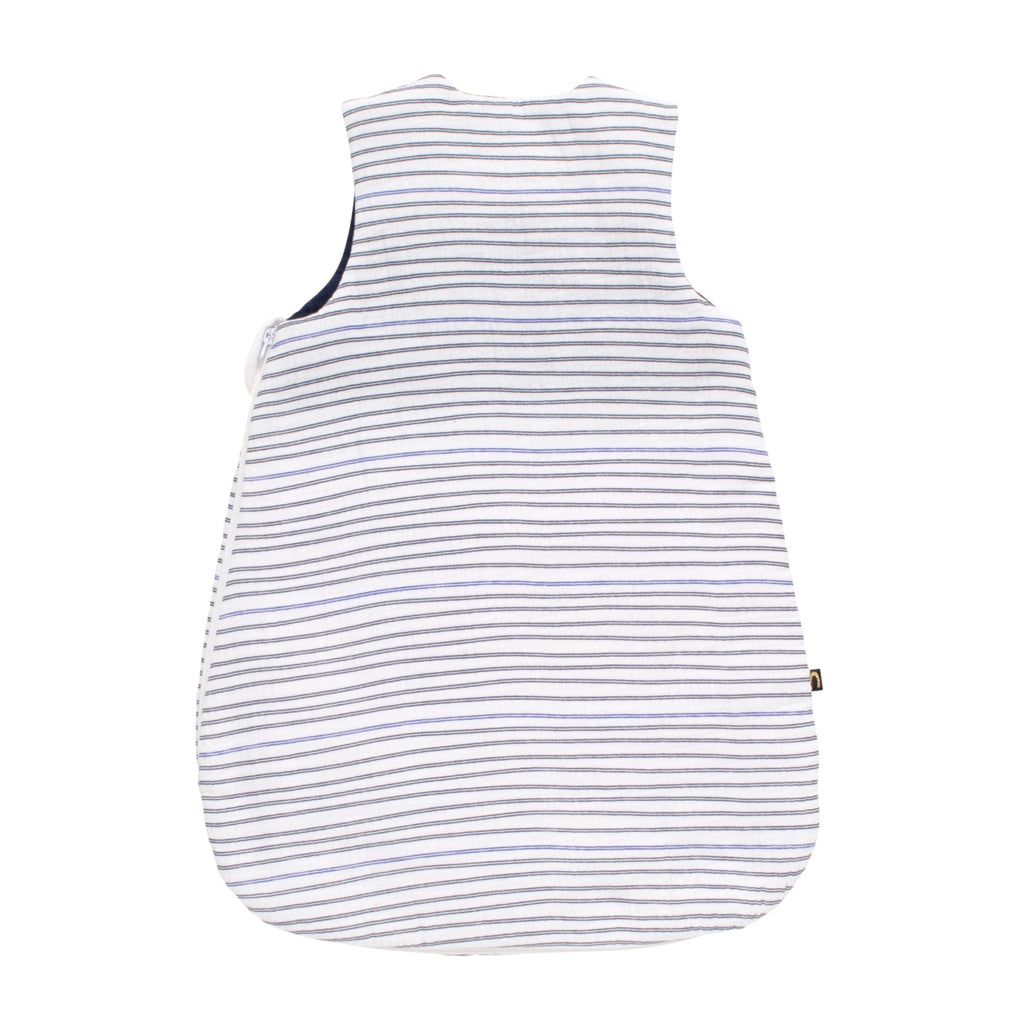 Gigoteuse Bébé Hiver Naissance En Double Gaze De Coton Marinière - Blanc