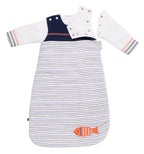 Gigoteuse Bébé Hiver À Manches Amovibles Marinière - Blanc