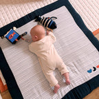 Grand Tapis De Jeu En Double Gaze De Coton Marinière