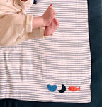 Grand Tapis De Jeu En Double Gaze De Coton Marinière