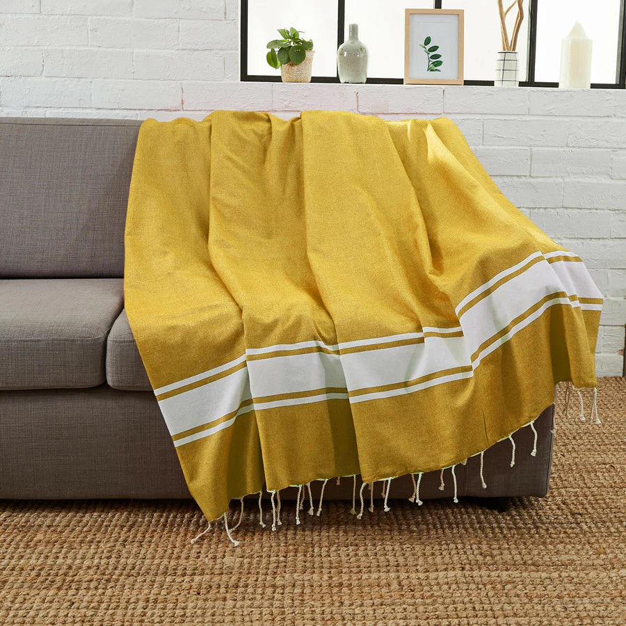 Fouta Xxl Classique - Jaune Moutarde