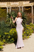 Robe Maxi En Maille Dos-Nu - Lilas