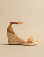 Espadrilles Compensées Lovrecina Cuir Daim Beige - Femme