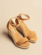 Espadrilles Compensées Lovrecina Cuir Daim Beige - Femme