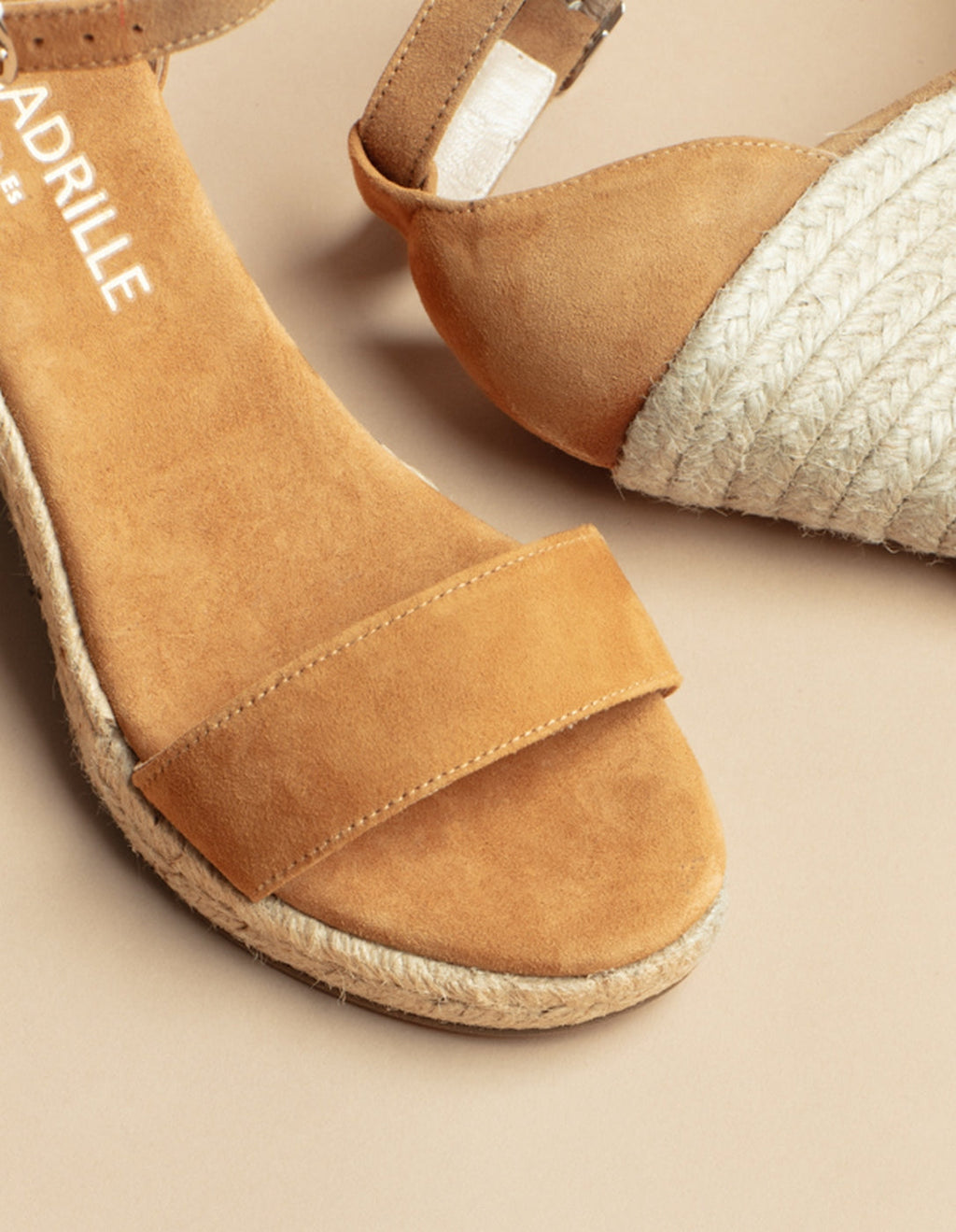 Espadrilles Compensées Lovrecina Cuir Daim Beige - Femme