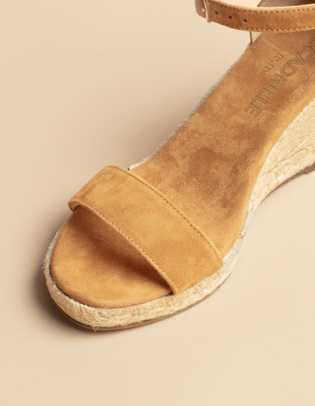 Espadrilles Compensées Lovrecina Cuir Daim Beige - Femme