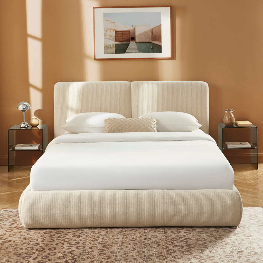 Yoka - Lit - Velours Côtelé - Beige
