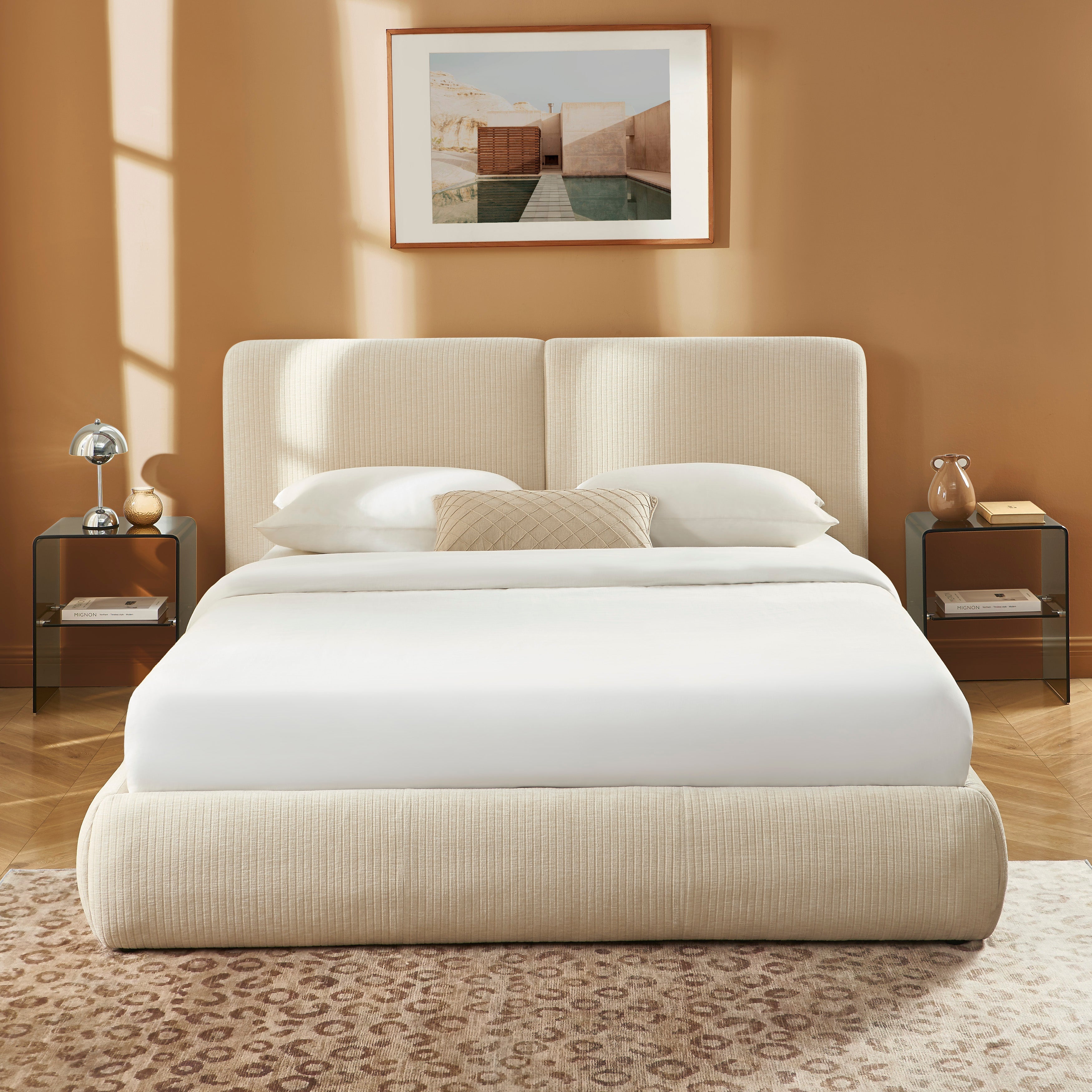 Yoka - Lit - Velours Côtelé - Beige