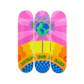 Yinka Ilori's Tryptich You are my world Loving you is easy skateboard art by the skateroom