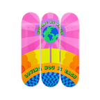 Yinka Ilori's Tryptich You are my world Loving you is easy skateboard art by the skateroom