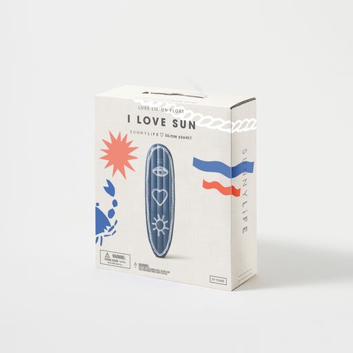 Matelas Surf Gonflable I Love Sun Adulte - Bleu