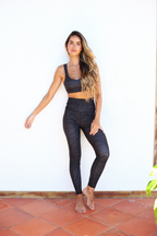 Legging Fleur - Zèbre Marron & Noir