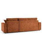 Zola - Canapé D'Angle Convertible Et Réversible 4 Places - Velours Côtelé Terracotta