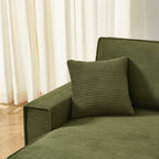 Zola - Canapé D'Angle Convertible Et Réversible 4 Places - Velours Côtelé Vert