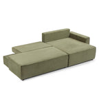 Zola - Canapé D'Angle Droit Ouvert Convertible 4 Places - Velours Cotelé Vert
