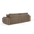 Zola - Canapé D'Angle Convertible Et Réversible 4 Places - Velours Côtelé Taupe