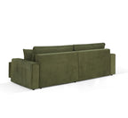 Zola - Canapé D'Angle Convertible Et Réversible 4 Places - Velours Côtelé Vert