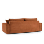 Zola - Canapé Droit Convertible 3 Places - Velours Côtelé Terracotta