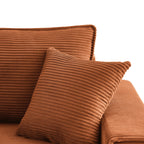 Zola - Canapé Droit Convertible 3 Places - Velours Côtelé Terracotta