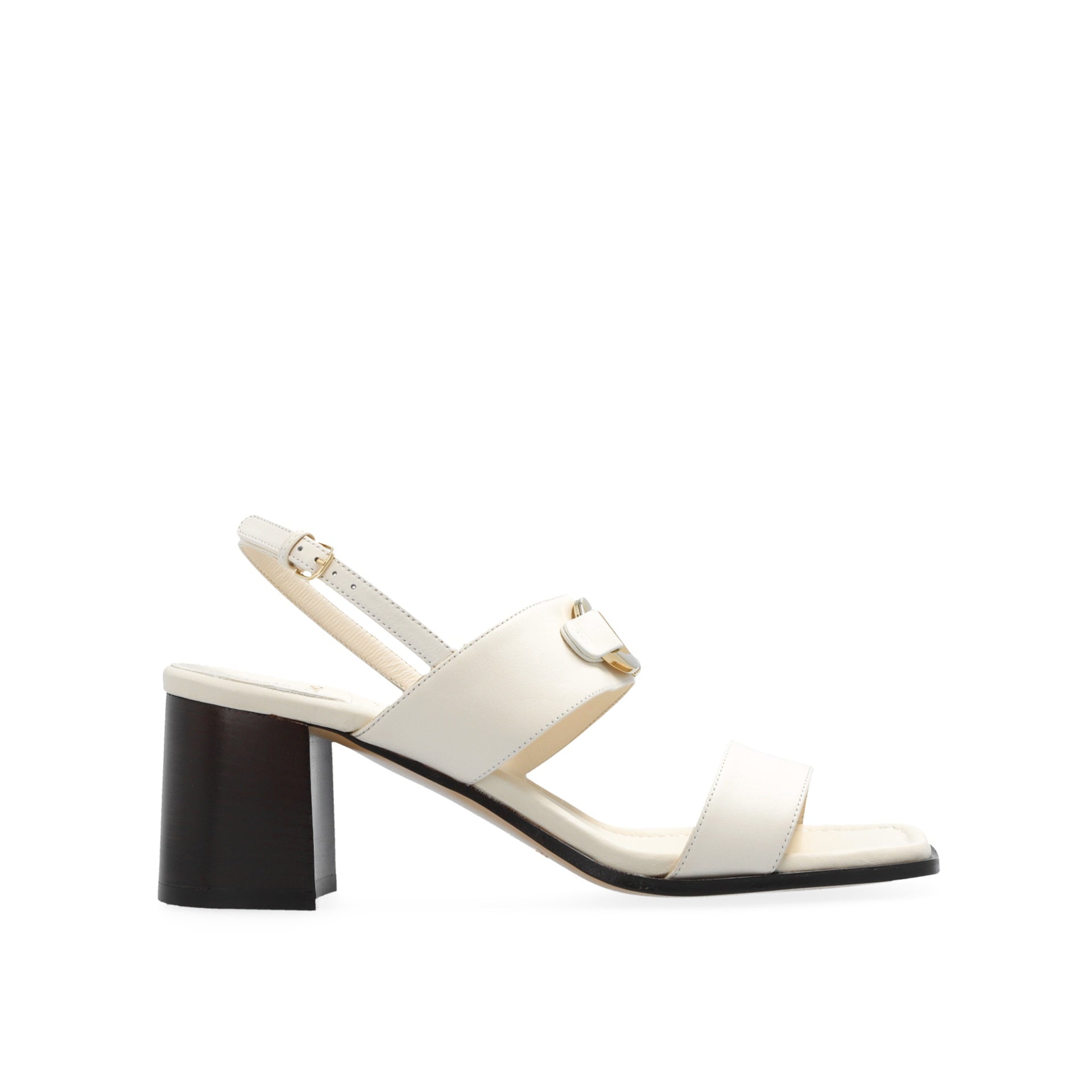 Sandales Salvatore Ferragamo Lou Leather - Cream - Femme
