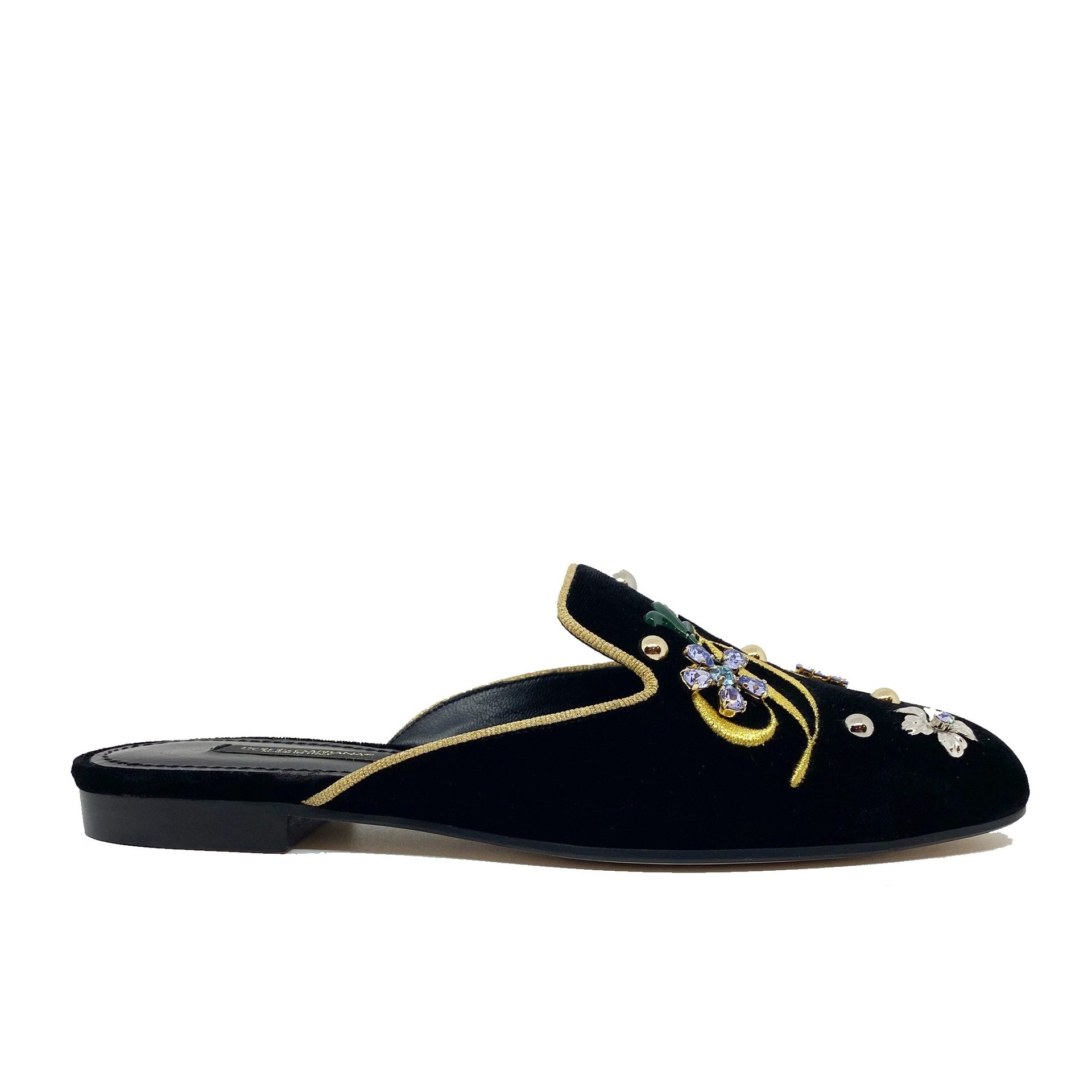 Mules - Dolce & Gabbana Velvet - Black