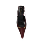 Escarpins Saint Laurent 'Carine' Leather Slingback - Burgundy - Femme