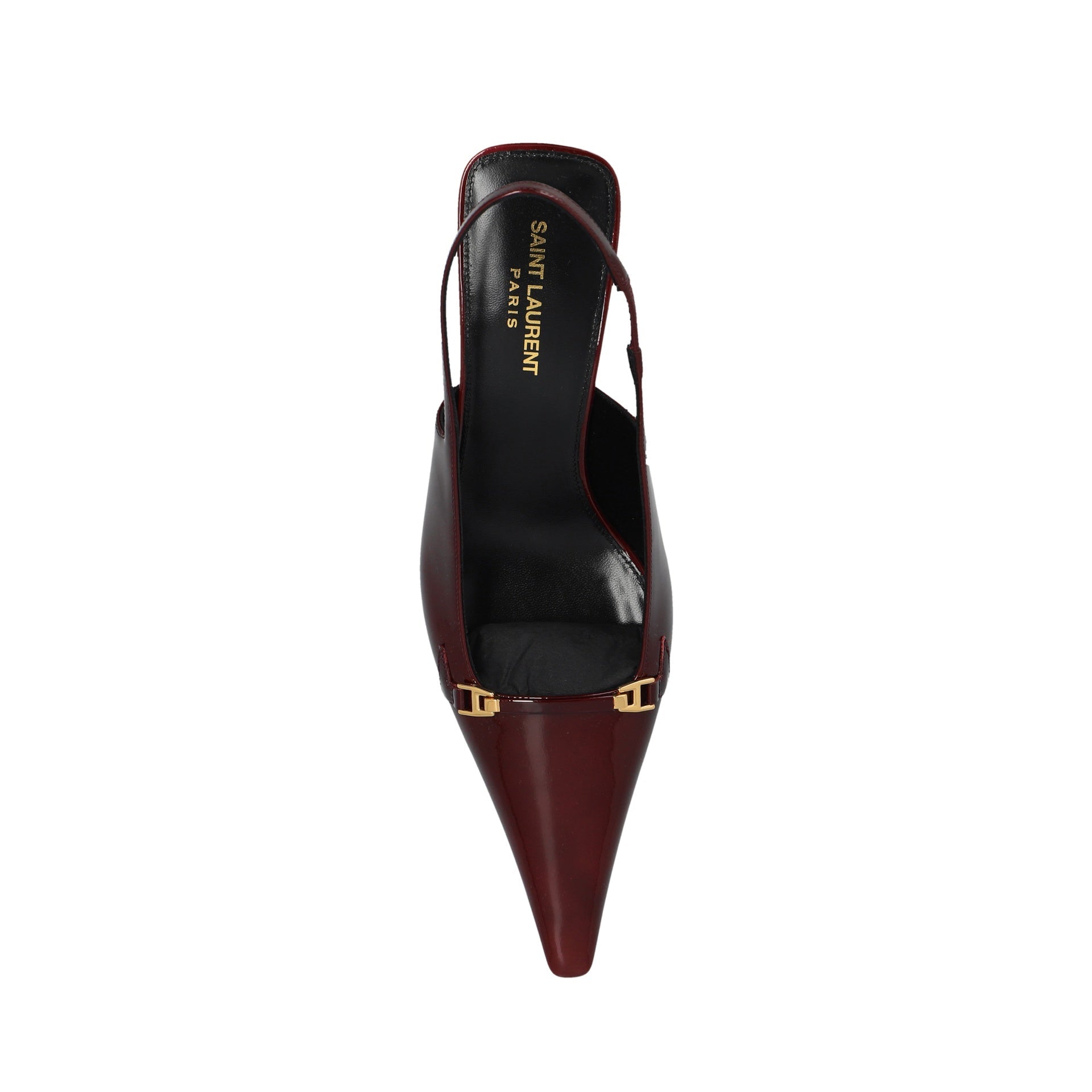 Escarpins Saint Laurent 'Carine' Leather Slingback - Burgundy - Femme