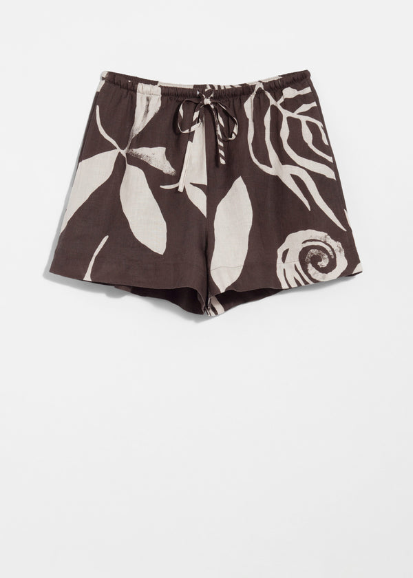 Short St Nadia En Lin Marron