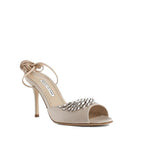 Sandales Manolo Blahnik Plumena 090 Satin - Beige - Femme