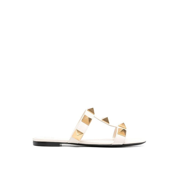 Sandales Valentino Garavani Roman Stud Leather - Cream - Femme