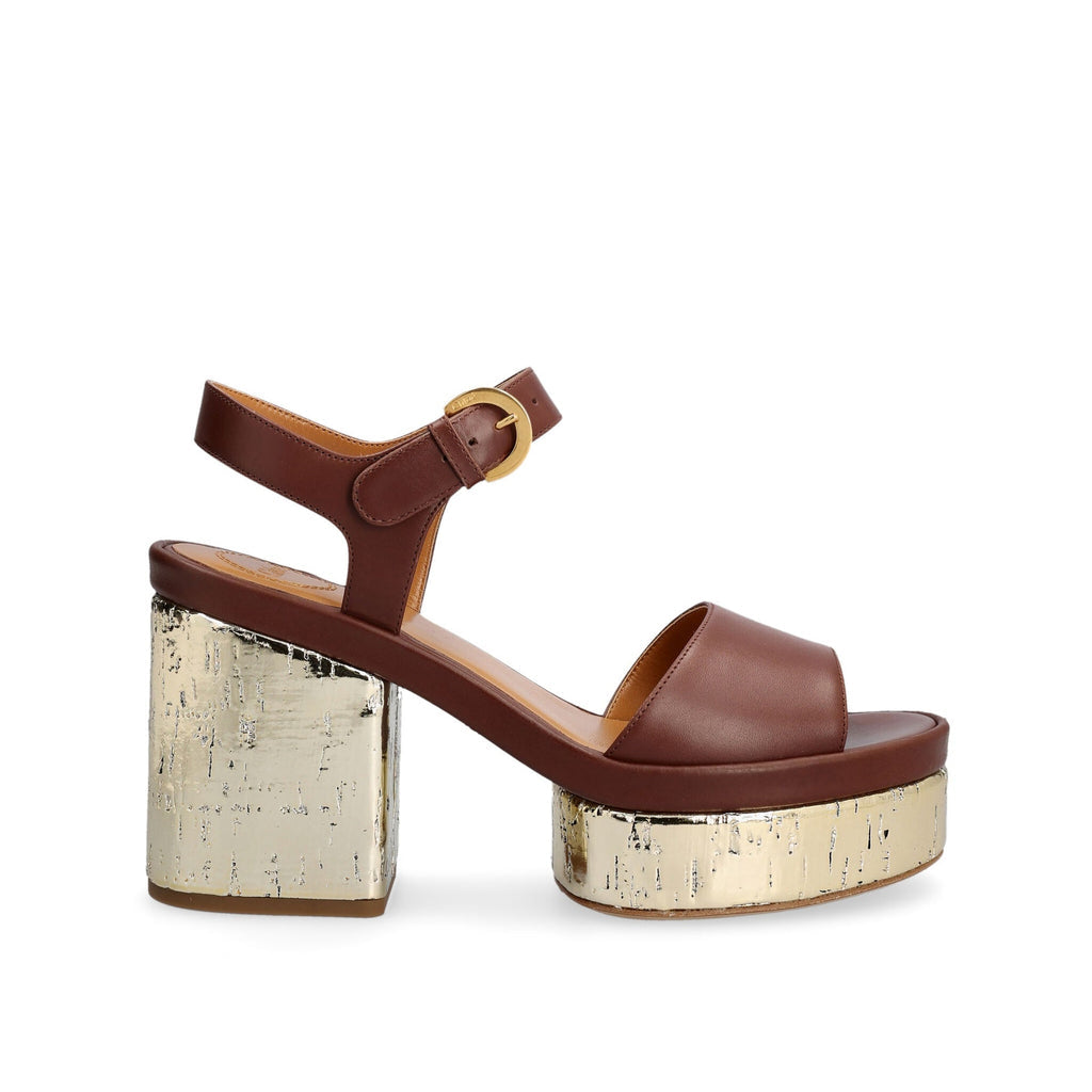 Chloe' Odina Leather Sandals - Brown - Femme