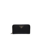 Prada - Portefeuille Leather Logo - Femme - Black